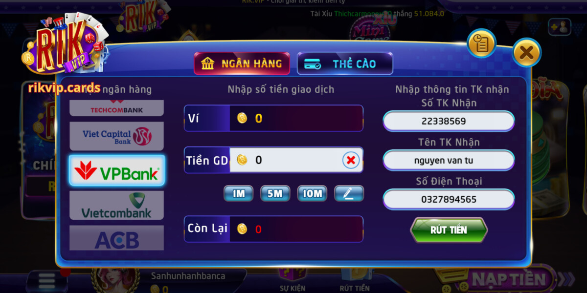 Hướng dẫn rút tiền an toàn tại Rik Vip