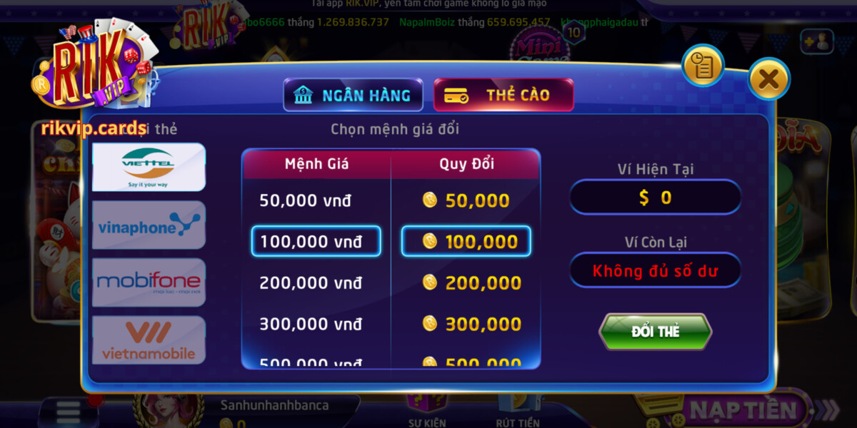 Tìm hiểu các phương thức rút tiền Rikvip