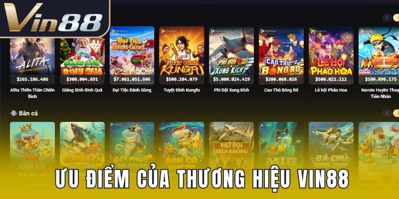 Ưu điểm vượt trội của thương hiệu Vin88